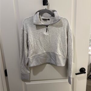 Danskin Light Gray Quarter-Zip Sweatshirt